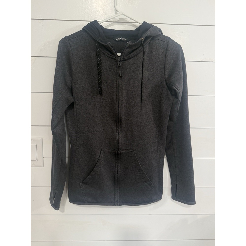 The North Face Women's Full Zip Up Black Sweatshirt Hood  Size XS